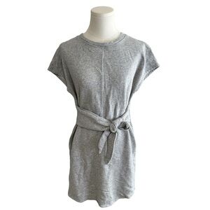 ATHLETA‎ Cap Sleeve Sweatshirt Dress with Tie Waist Gray size XS Casual Cozy